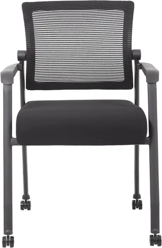 Vista 7 de Boss Office Products Silla de invitados de malla de 4 patas con ruedas en negro