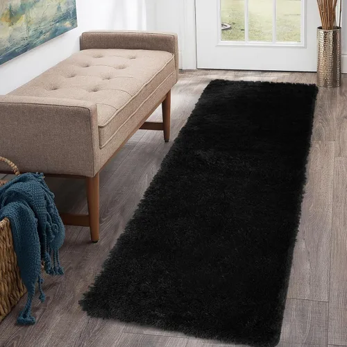 Vista 21 de CAROMIO Alfombra Corredor Esponjosa para Dormitorio Sala de Estar 2x6 Pies, Alfombras de Área Shag Alfombra de Felpa Suave Gruesa Larga de Piel Tie