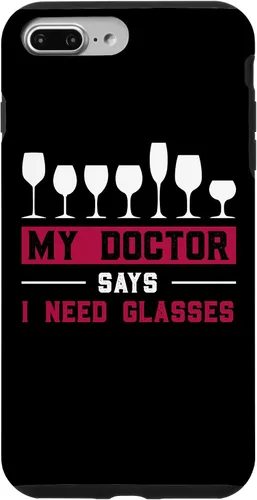 Vista 12 de iPhone 12/12 Pro Wine Lovers Pun Funny Drinking My Doctor Says I Need Glasses Case