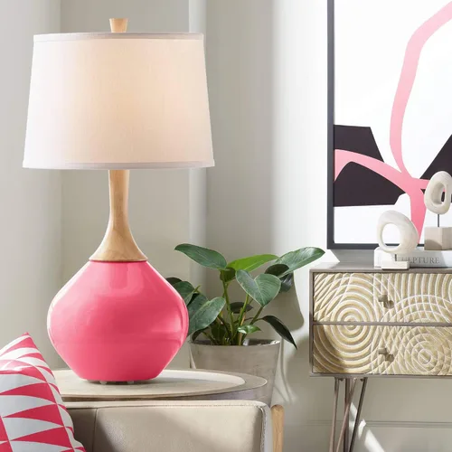 Vista 8 de Color + Plus Wexler 31" White Shade Mellow Coral Pink Table Lamp