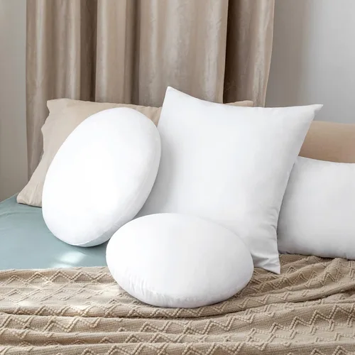 Vista 8 de MIULEE Almohada redonda de 14 pulgadas, almohada de suelo, funda de relleno para cojín decorativo, cama, sofá, boda