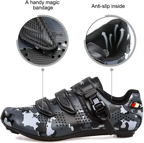 Vista 6 de Santic Zapatos de ciclismo unisex para interiores, zapatos de bicicleta de carretera, zapatos de equitación para hombres y mujeres