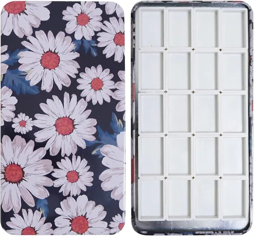 Vista 24 de FCLUB Paleta de latas de acuarela con 20 bandejas vacías completas con rayas magnéticas DIY tu kit de acuarela de viaje