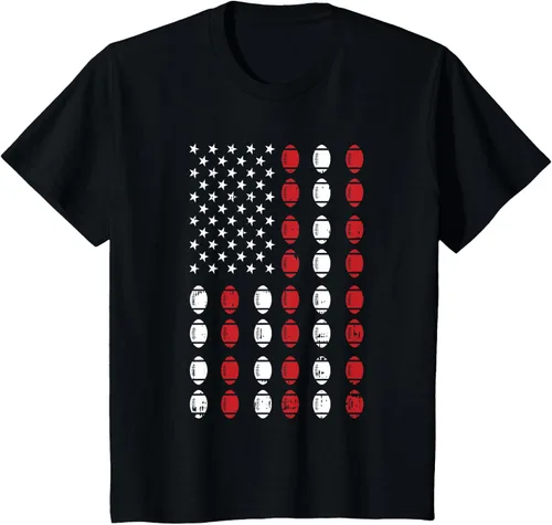 Vista 33 de Camiseta patriótica de jugador atleta del 4 de julio de fútbol americano, Negro