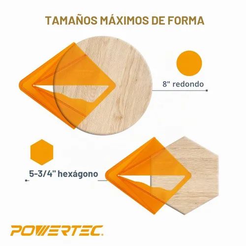 Vista 5 de POWERTEC Herramienta Buscadora de Centro de Plástico para Cuadrado de 8 pulgadas, Redondo, Octágono y Hexágono de 5-3/4 pulgadas, Herramientas