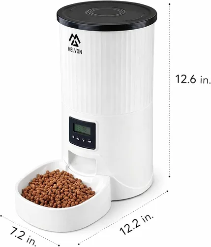 Vista 2 de Elevon Comedero automático para gatos de 4 litros, dispensador programable de alimentos para perros y mascotas con grabadora de voz de 10 segundos