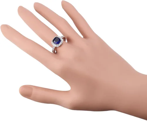 Vista 3 de Anillos cuadrados CZ de la colección Impression para boda, fiesta, cócteles, clásico, de moda