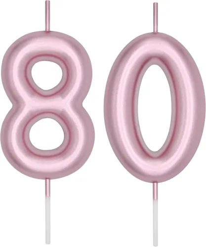 Vista 168 de DERVENTA Vela con números de 2.36 pulgadas, decoración perfecta para cumpleaños, brunch, postre, pastel, 1 pieza (número 0 rosa)