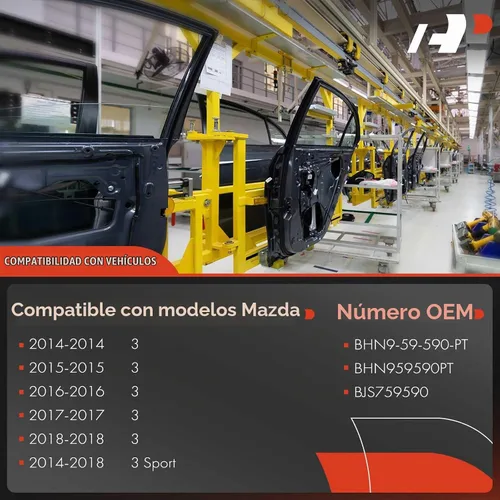 Vista 3 de A-Premium Regulador de Ventanilla Eléctrico Delantero Izquierdo del Lado del Conductor Sin Motor Compatible con Mazda 3/3 Sport 2014-2018