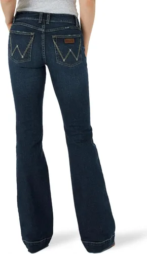 Vista 3 de Wrangler Women's Retro Mae Mid Rise Wide Leg Trouser Jean