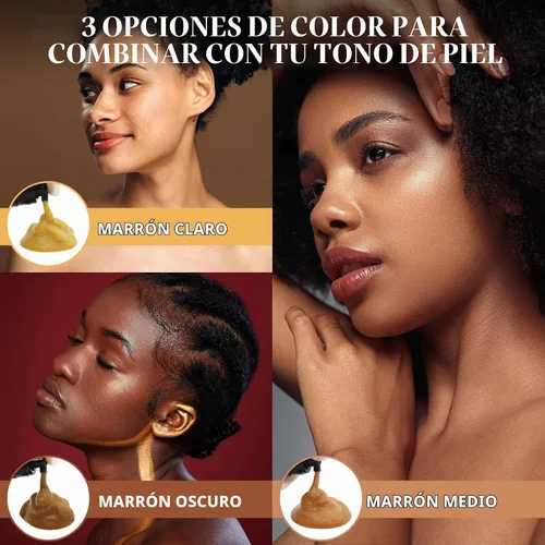 Vista 3 de Dolahair Mousse de tinte de encaje fundido y spray para pelucas de color marrón oscuro, espuma para pelucas frontales de encaje (marrón oscuro)