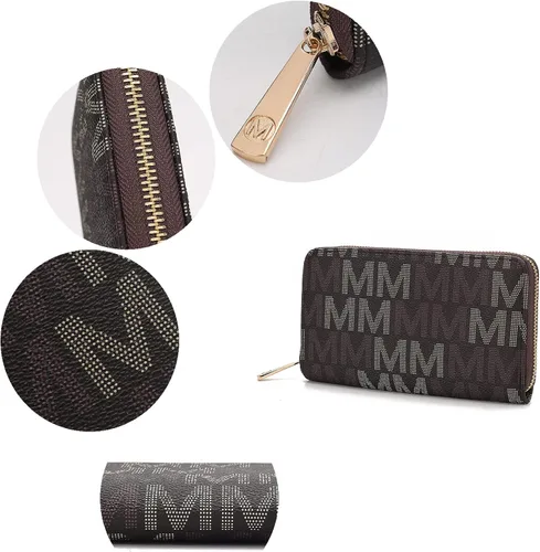 Vista 6 de MKF Collection Cartera para mujer, bolso pequeño de cuero vegano con múltiples bolsillos