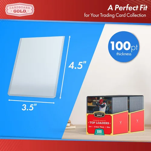 Vista 3 de Cardboard Gold Cargadores superiores 100pt para tarjetas - Rígidos 3x4-250