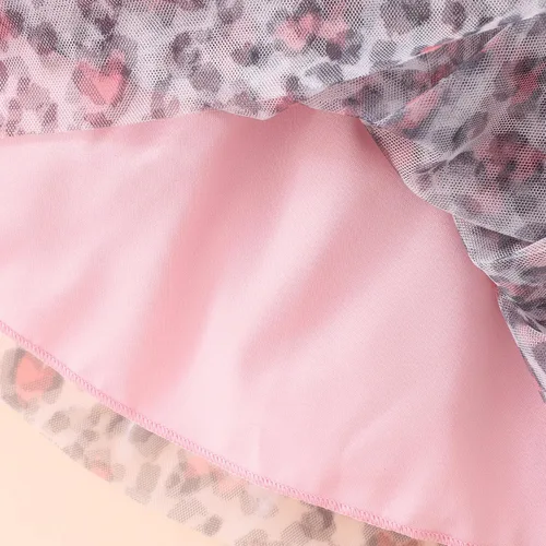 Vista 6 de RETSUGO Conjunto de falda de tul para niñas, dos piezas, manga con volantes, unicornio, vestido tutú, vestido de verano para fiesta de cumpleaños