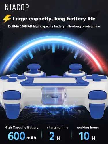 Vista 7 de Niacop Wireless Controller 2023 Latest Upgrade play-station 4 controller compatible P4 3ProSlimPC, P4 controller dual-shock 4 with Back button Dual