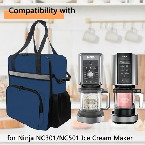 Vista 2 de Bolsa de transporte para máquina de helados Ninja CREAMi, portátil para exteriores, bolsa de viaje con diseño de apertura frontal, bolsa de máquina