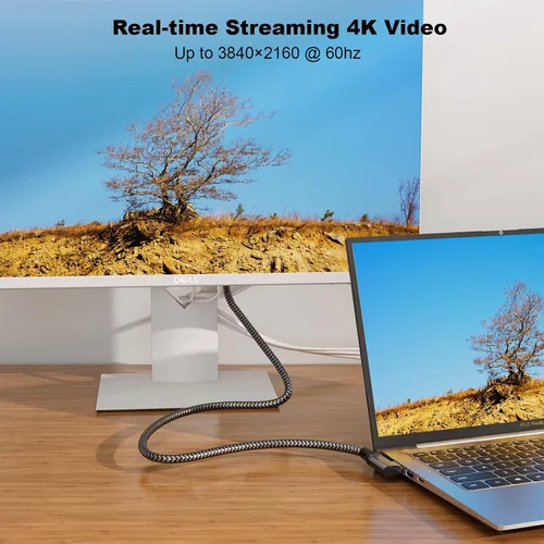 Vista 2 de Cable USB C a C 3.2 Gen 2 × 2 de 100 W/20 Gbps [6.6 pies/6.6 ft] Salida de video 4K de carga rápida compatible con Thunderbolt 3/4 para MacBook iPad