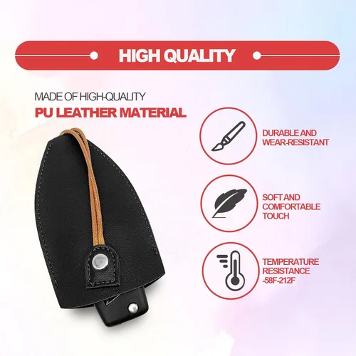 Vista 4 de Reative - Funda extraíble para llaves de automóvil, elegante y creativa, protector de llave de automóvil, funda protectora de cuero extraíble