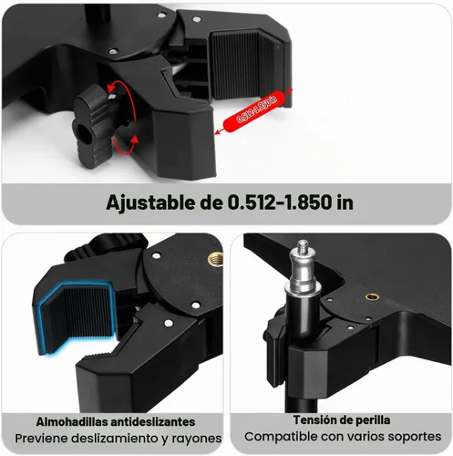 Vista 3 de Koolehaoda Bandeja de soporte para micrófono con soporte para teléfono