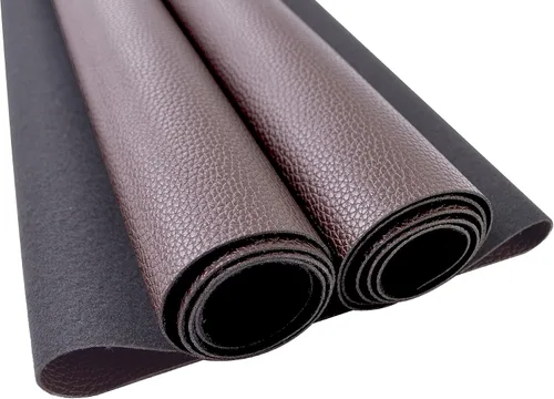Vista 20 de 2 yardas de 54" x 72" pulgadas, textura de corteza envejecida, tela de piel sintética suave negra, tela de cuero falso negro, vinilo para tapicería