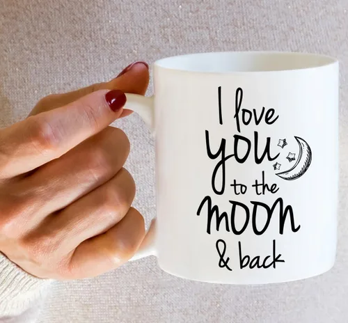 Vista 5 de Retreez Taza divertida – I Love You to The Moon & Back - Tazas de café de cerámica de 11 onzas – Divertido, sarcasmo, sarcástico, motivacional