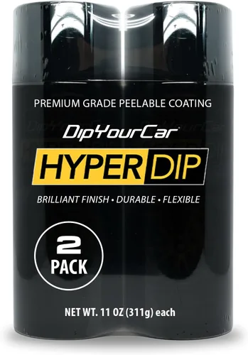 Vista 4 de DipYourCar HyperDip - Pintura pelable para automóvil, paquete de 2 pinturas en aerosol para ruedas, emblemas, espejos y más, color plata de fábrica