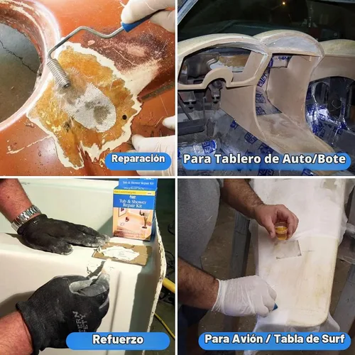 Vista 6 de Paño de fibra de vidrio, vidrio E de 4 onzas, 50 pulgadas 5 yardas, 62 pies cuadrados