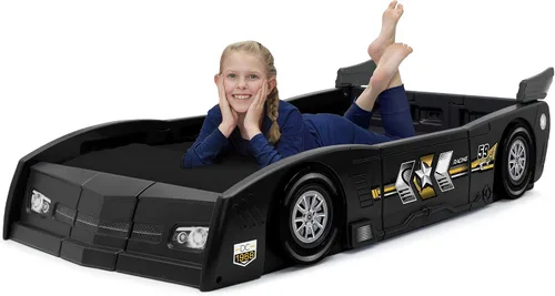 Vista 9 de Delta Children Grand Prix Race Car - Cama para niños pequeños y individuales, color negro