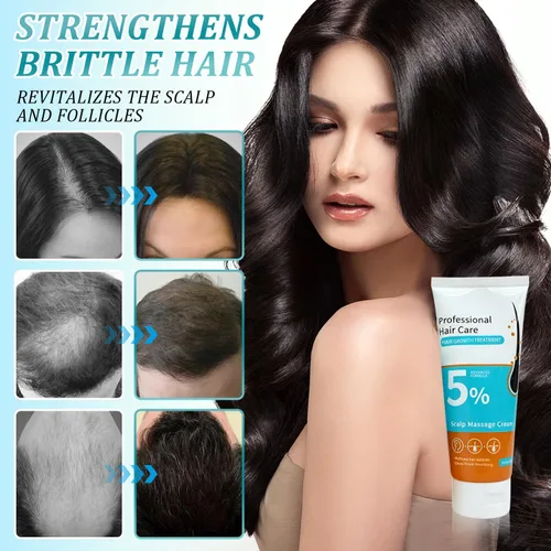Vista 4 de 2 cremas de masaje para el cuero cabelludo al 5% del crecimiento del cabello, anti-pérdida de cabello con biotina de romero para hombres y mujeres