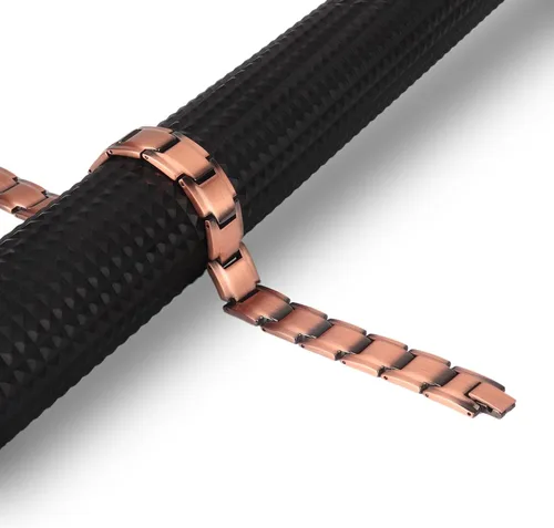 Vista 4 de 3000 Gauss - Pulsera magnética de cobre para hombre - Imán fuerte de doble fila con herramienta ajustable, aniversario, Navidad, Acción de Gracias