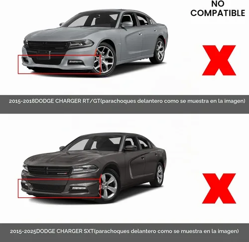 Vista 4 de Protector divisor de labios para parachoques delantero de reemplazo para Dodge Charger Scat Pack/SRT modelos 2015-2024 2025 y GT/RT/SCAT modelos