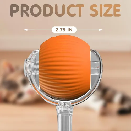 Vista 9 de Rocfish Juguetes interactivos para gatos de interior, bola de persecución automática inteligente para gatos (Naranja-N) Smart Automatic Cat Chase