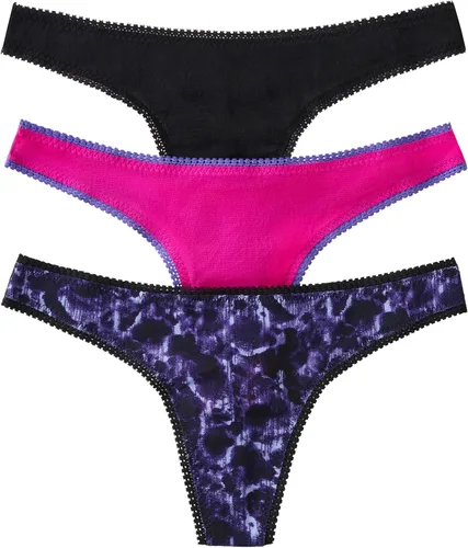 Vista 14 de OnGossamer Tanga G de malla OnGossamer para mujer, paquete de 3 Negro