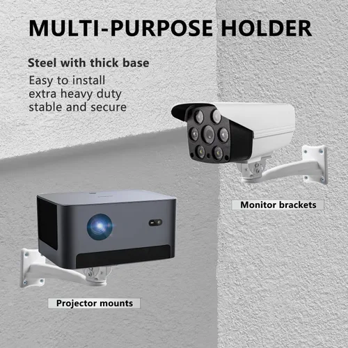 Vista 2 de Drsn Soporte de pared para mini proyector, rotación universal de 360°, brazo ajustable de 7.8 pulgadas, para cámara de seguridad CCTV, cámara web