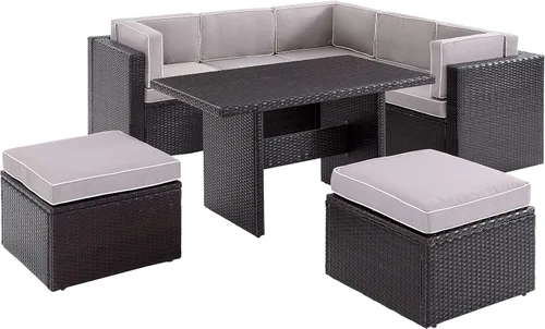 Vista 13 de Crosley Furniture Palm Harbor - Silla seccional para exteriores sin brazos, sillas de mimbre para patio, porche, terraza, patio trasero