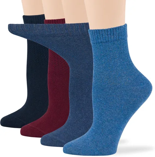 Vista 64 de 7BIGSTARS KINGDOM Women's Cotton Quarter Non-Binding Diabetic Fashion Socks-L-M-4 Pack-Multicolor