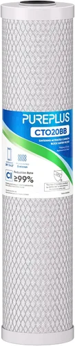 Vista 10 de PUREPLUS Kit de cartuchos de filtro de agua para toda la casa de 5 micras, 50.8 cm x 11.43 cm, con filtro de sedimentos y filtro de bloque de carbón