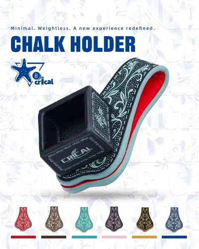 Vista 2 de CRICAL Magnetic Pool Chalk Holder, Leather Billiard Chalk Accessory Black Blue