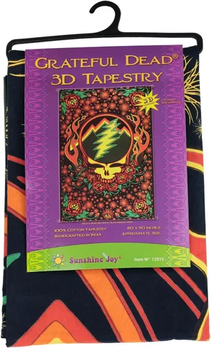 Vista 4 de Sunshine Joy Mantel de tapiz Grateful Dead 3D con diseño de fuego escarlata y diseño de fuego escarlata, hoja enorme de 60 x 90 pulgadas, increíbles