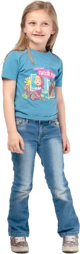 Vista 3 de Masha and the Bear You Never Catch Me T-Shirt, Masha Riding Tricyle Graphic, lavable a máquina
