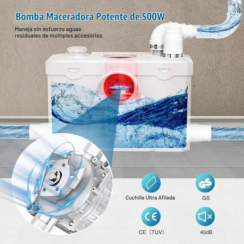 Vista 8 de CrestWave Bomba maceradora de 500 W, sistema de descarga ascendente