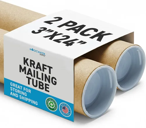 Vista 9 de MagicWater Supply Tubo de correo – 3 x 24 pulgadas – Kraft – 1 paquete – para envío y almacenamiento de carteles, artes, manualidades y documentos