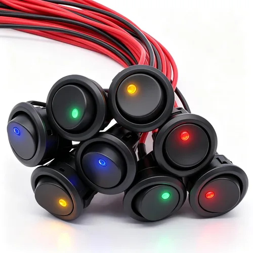 Vista 8 de Twidec/5 piezas Interruptor basculante redondo de 12V ON/OFF/ON AC 6A/250V 10A/125V SPST 3 pines 3 posiciones interruptor de palanca para coche