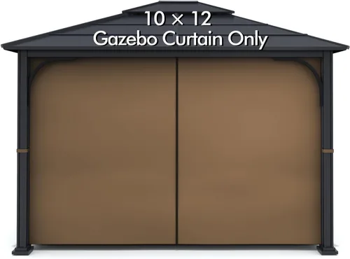 Vista 15 de Cortina Universal de Repuesto para Privacidad de Gazebo - Wonwon Panel de Privacidad con Toldo y Cierre para Gazebo al Aire Libre de 10 x 10 Pies
