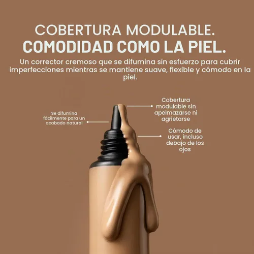 Vista 3 de Palladio Corrector de cobertura completa – Fórmula cremosa para rostro y debajo de los ojos, disfraza ojeras, manchas, líneas finas, unifica el tono