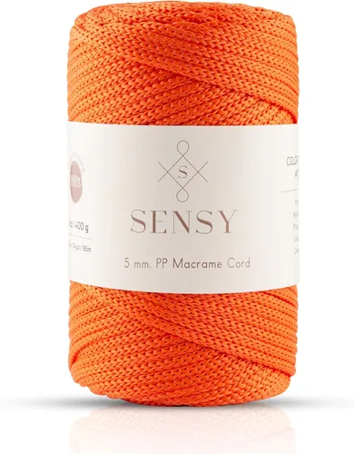 Vista 113 de Sensy - Cuerda de poliéster prémium de 0.197 in y 104 yardas, 100% polipropileno, cordón de macramé de 0.197 in, cuerda de ganchillo para bolsa
