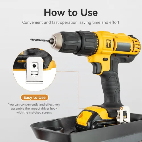 Vista 5 de Clips de cinturón para Dewalt, 4 clips de taladro de acero inoxidable 304, ganchos de herramientas con tornillos para N268241 N086039 compatibles