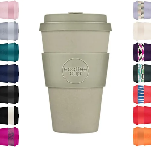 Vista 12 de Ecoffee Cup Taza de café reutilizable de 14 onzas (13.5 fl oz) – Taza de viaje a base de plantas PLA con tapa de silicona, sin melamina y apta