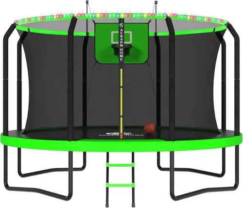 Vista 12 de Outdoor Trampoline with Net for Kids 10FT 12FT 14FT 15FT 16FT Negro