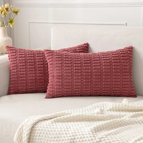 Vista 89 de MIULEE - Paquete de 2 fundas de cojín decorativas de corduroy, modernas y boho, suaves, con rayas, decoración del hogar, sofá, sala de estar, sillón